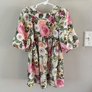 Vintage puff‎ sleeve floral dress